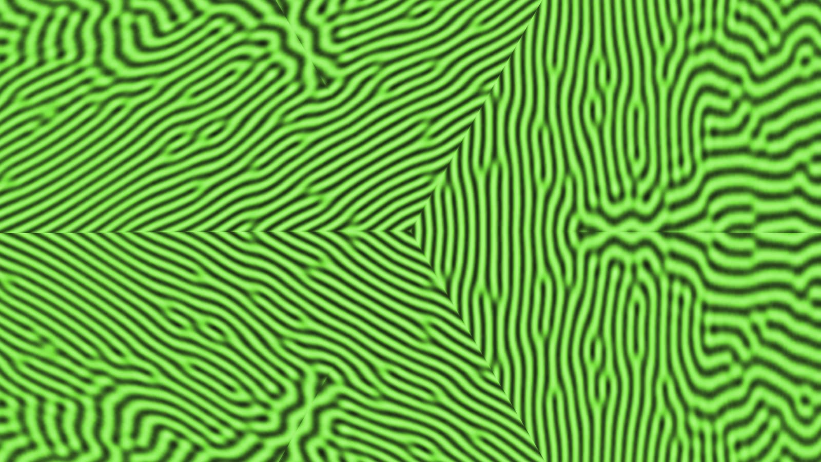 Chopin at 1:22 after the fix: bright green folded ridges